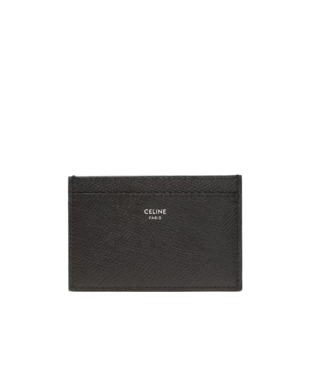 Plain Card Holder In Grained Calfskin