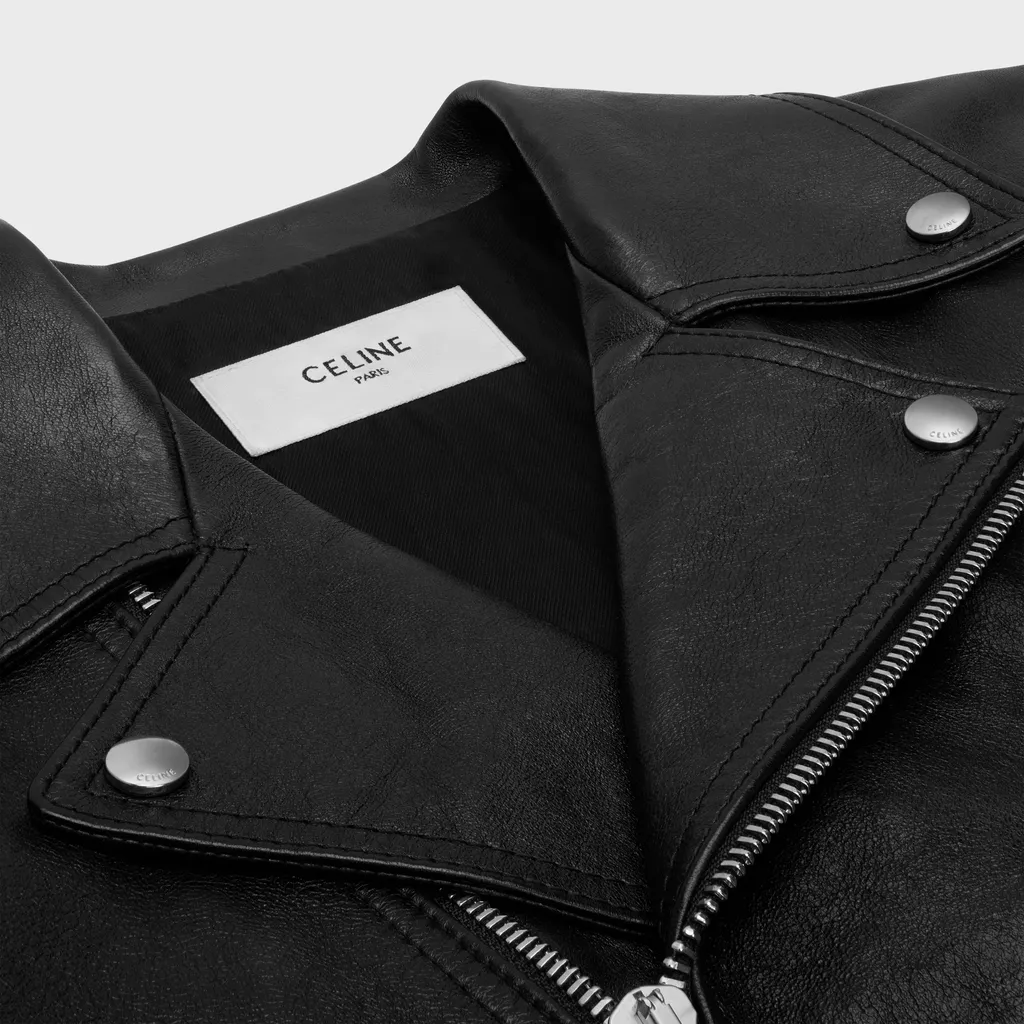 Biker Jacket With Cabochons In Calfskin