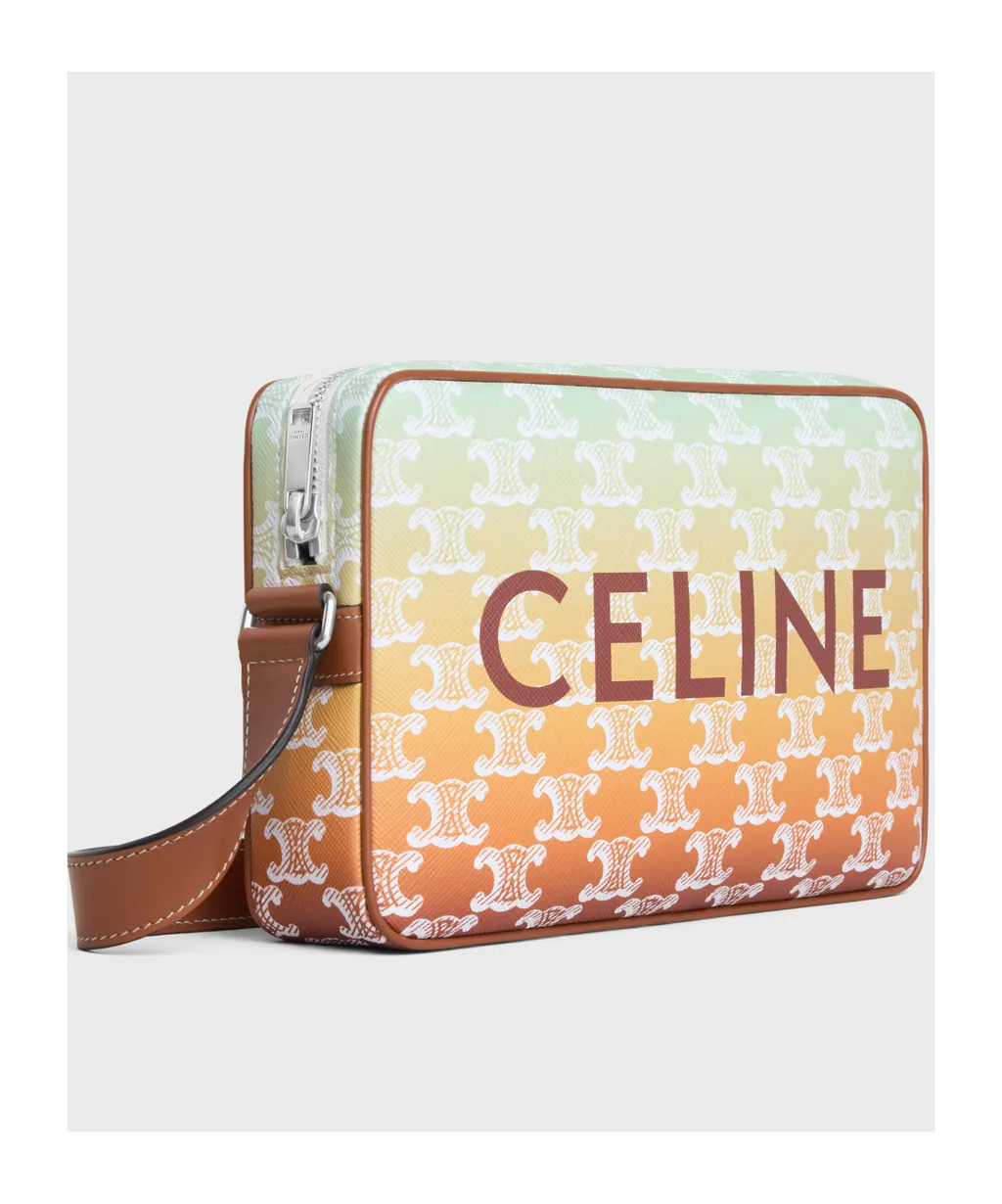 Medium Messenger Bag In Triomphe Canvas Sunset And Calfskin