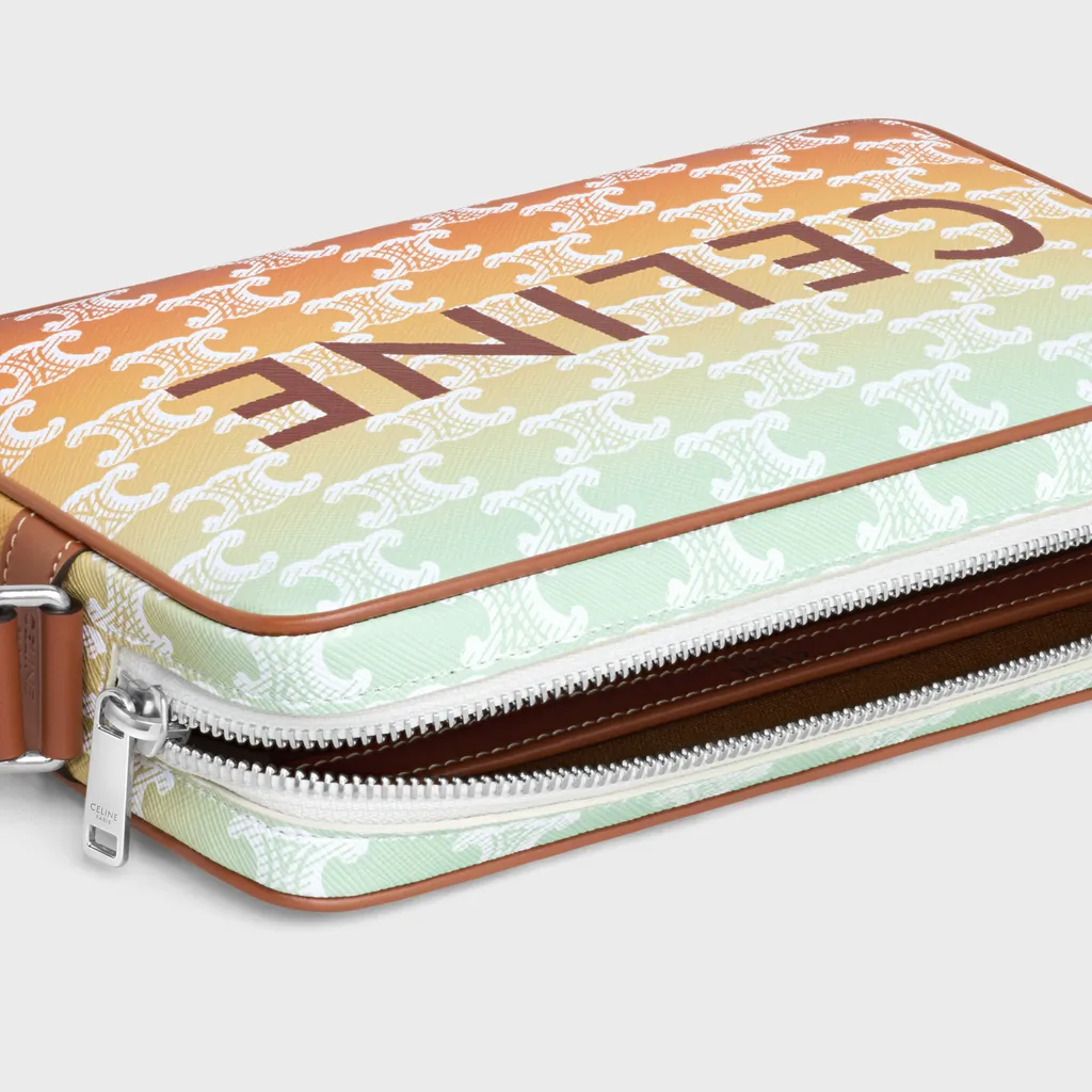 Medium Messenger Bag In Triomphe Canvas Sunset And Calfskin