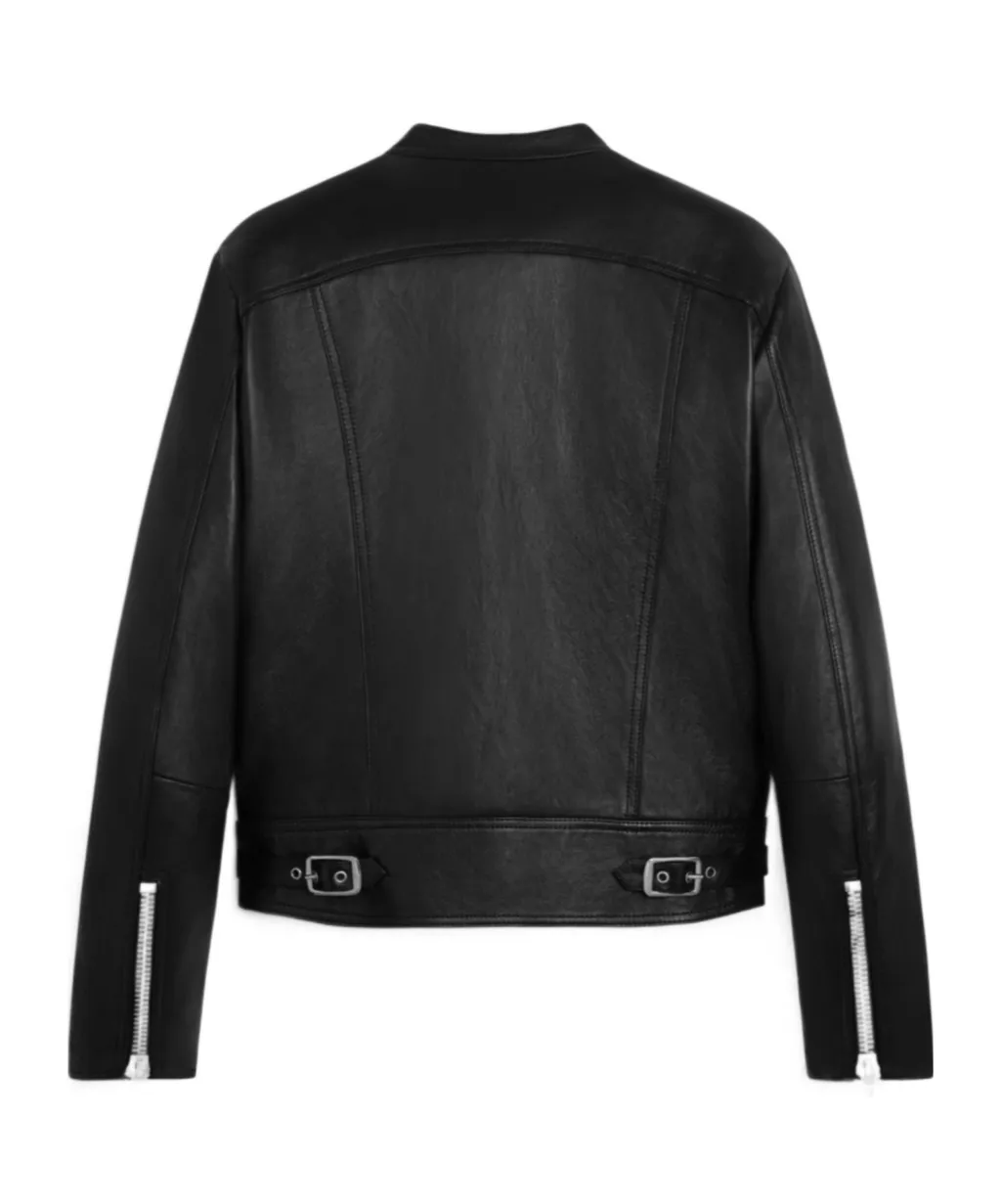 Racer Blouson Jacket In Soft Lambskin