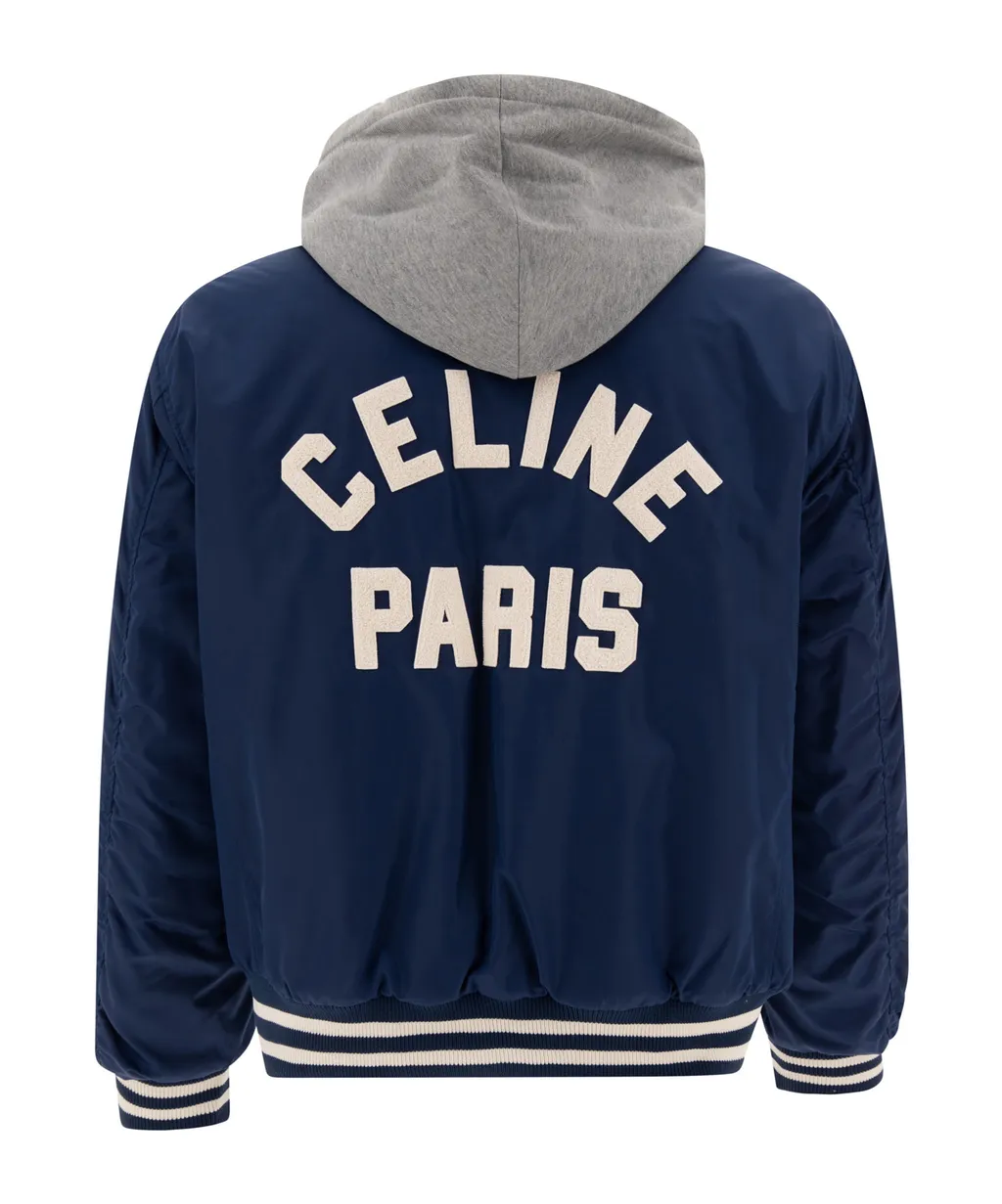 Oversized Hooded Teddy Jacket In Nylon
