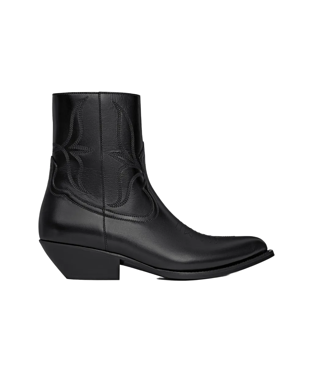 Leon Zipped Boot In Shiny Calfskin