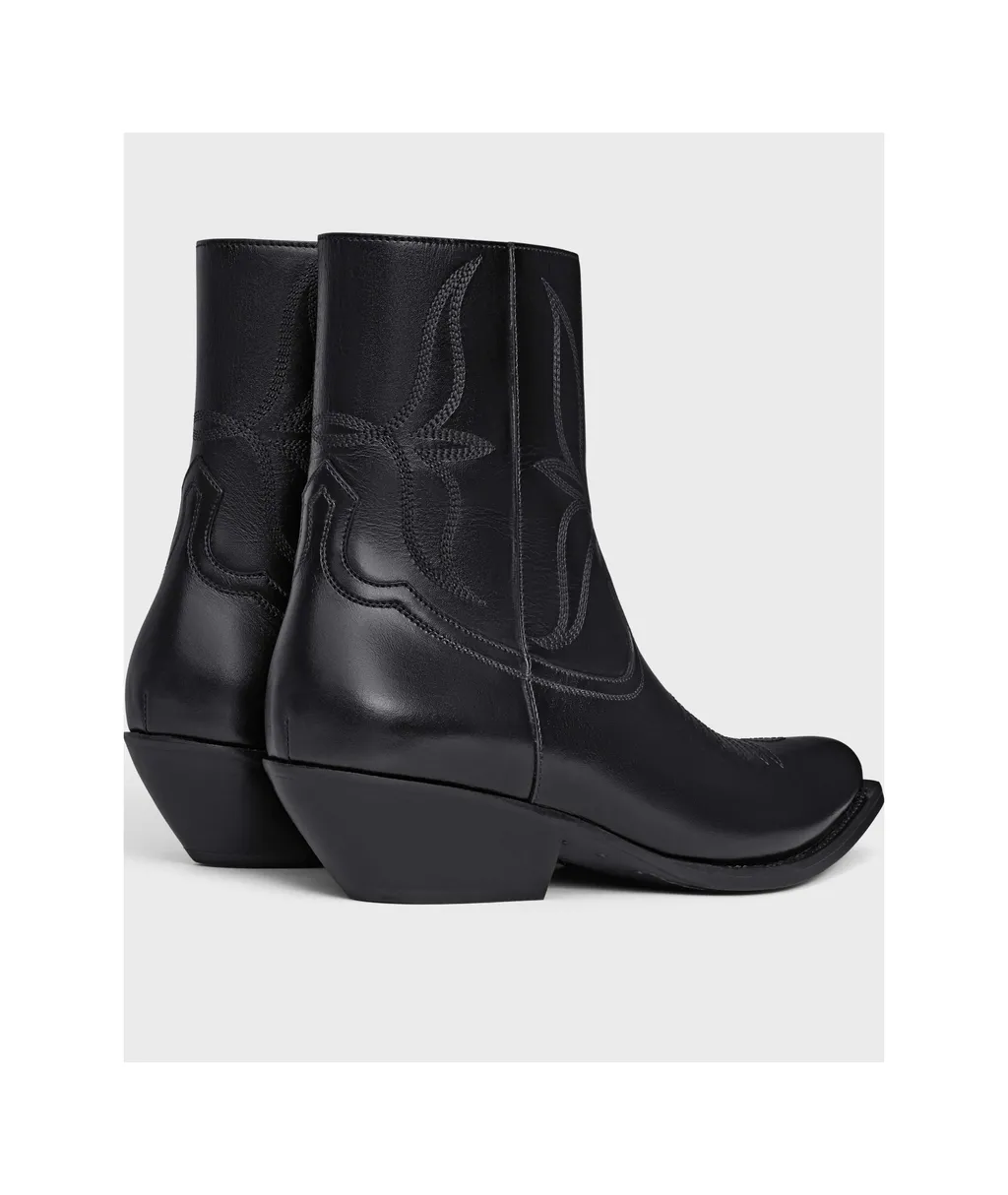 Leon Zipped Boot In Shiny Calfskin