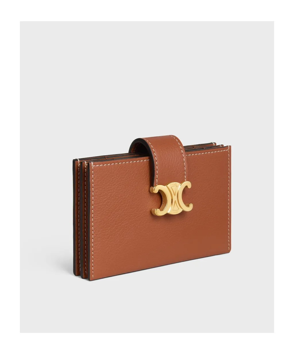 Accordion Card Holder Nino In Supple Grained Calfskin