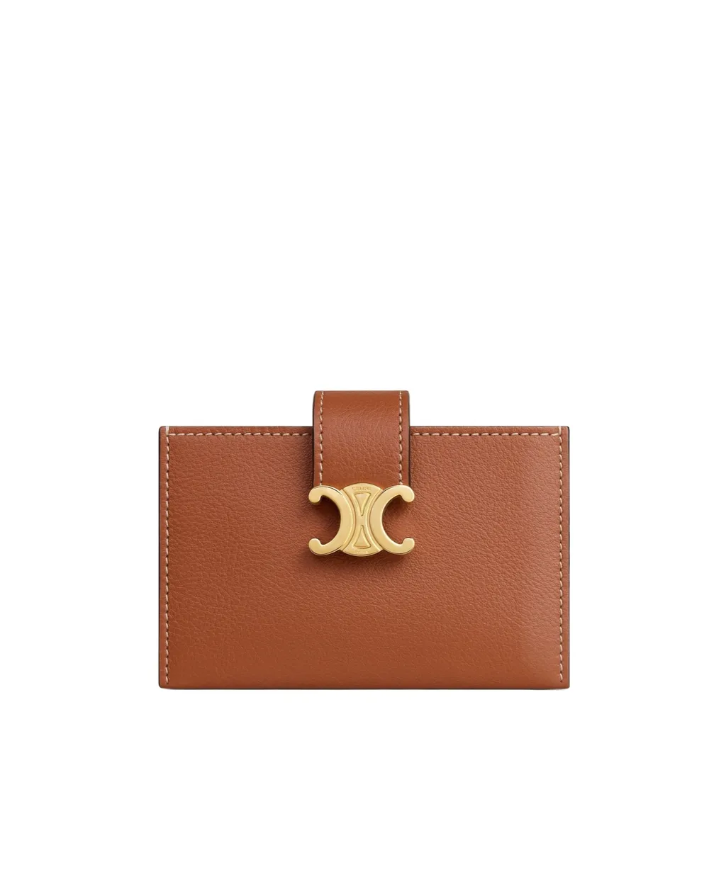 Accordion Card Holder Nino In Supple Grained Calfskin