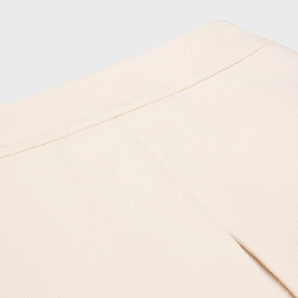 Trapeze Mini Skirt In Wool Silk Gabardine