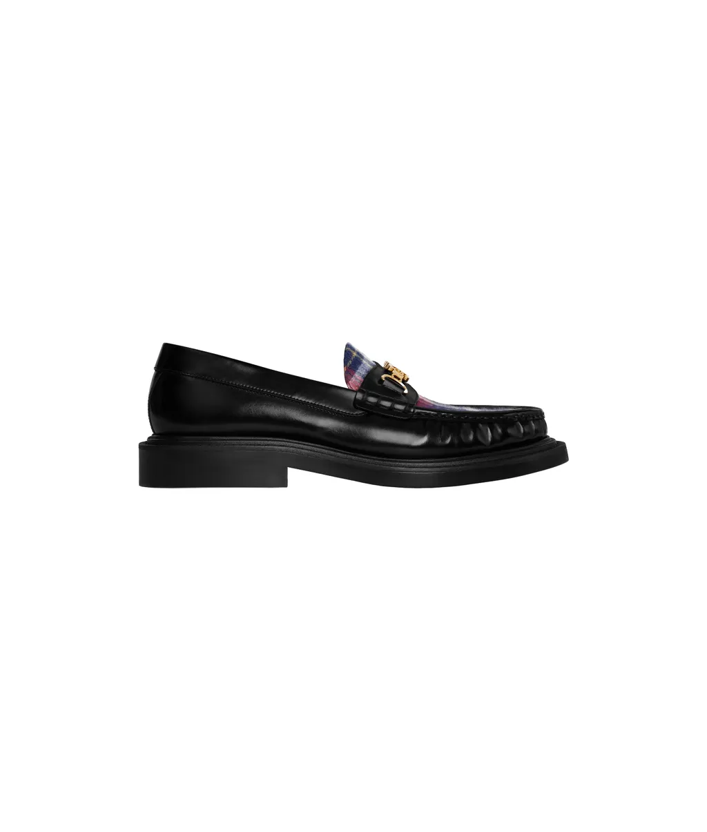 Université Triomphe Chain Loafer In Polished Bull And Tartan