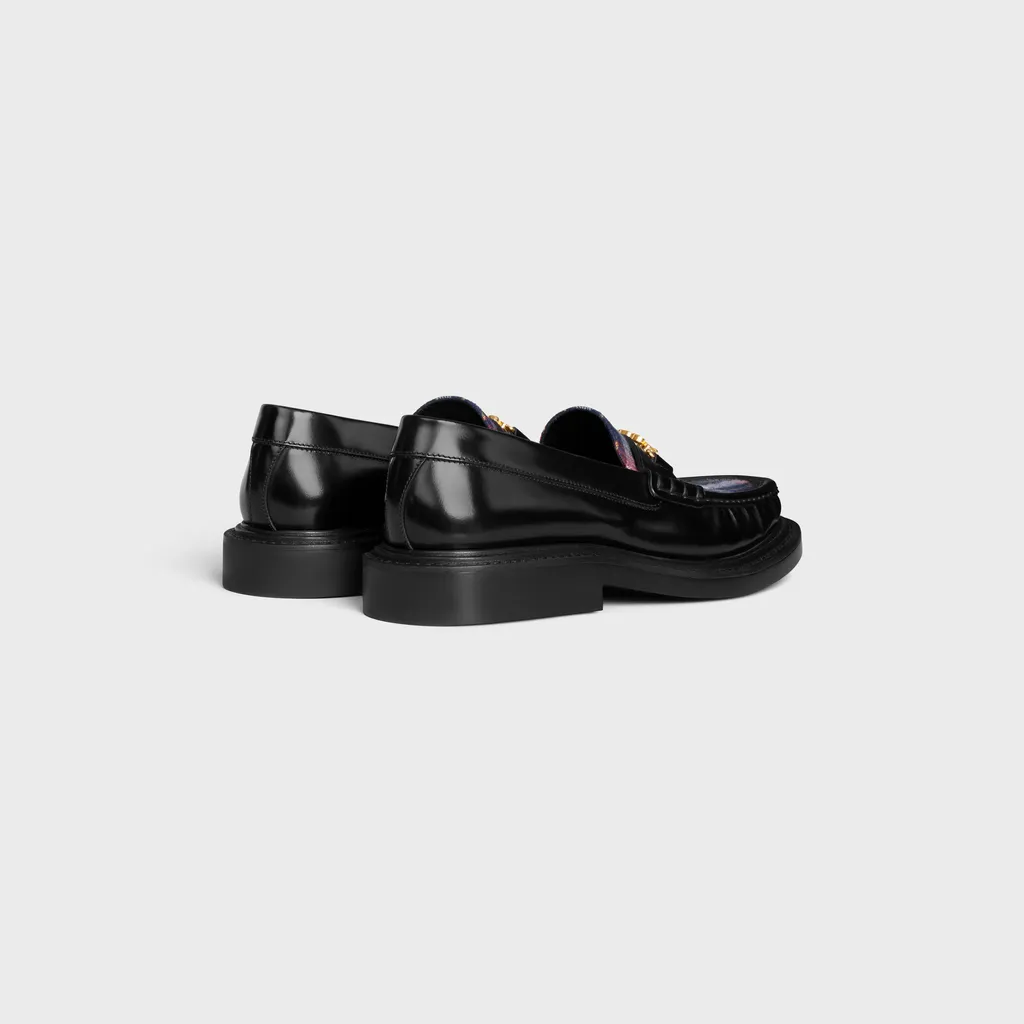 Université Triomphe Chain Loafer In Polished Bull And Tartan