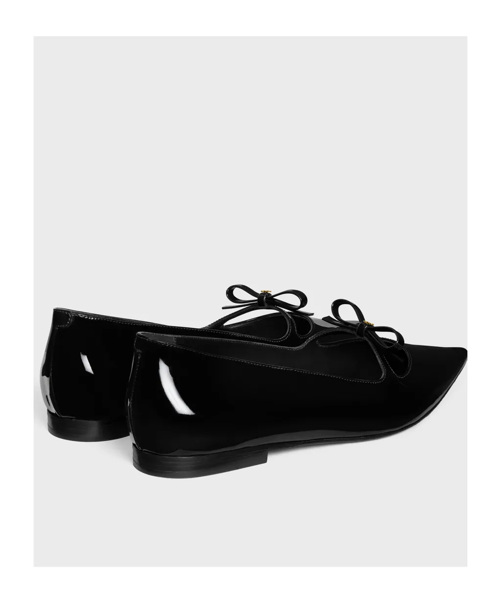 Suzy Pointy Toe Ballerina In Patent Calfskin