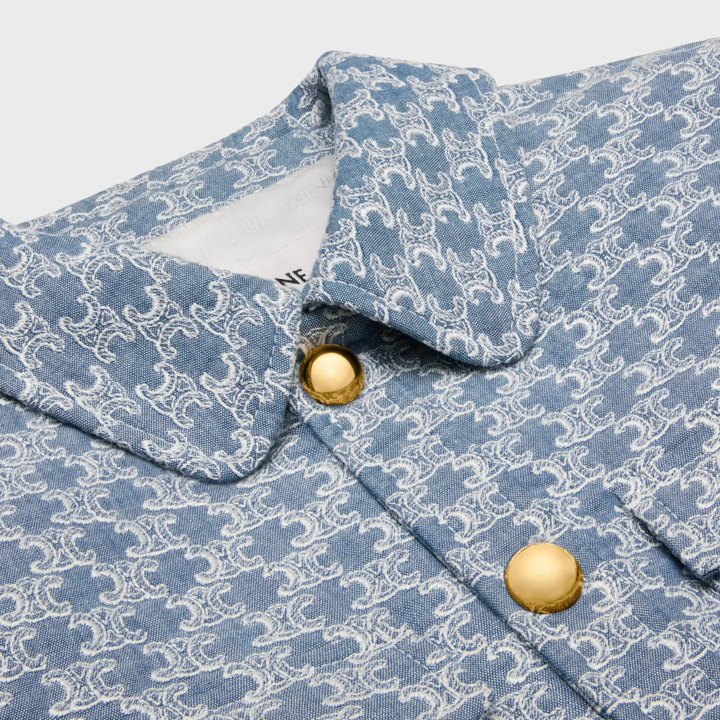 Trucker Jacket In Monogram Chambray Cotton