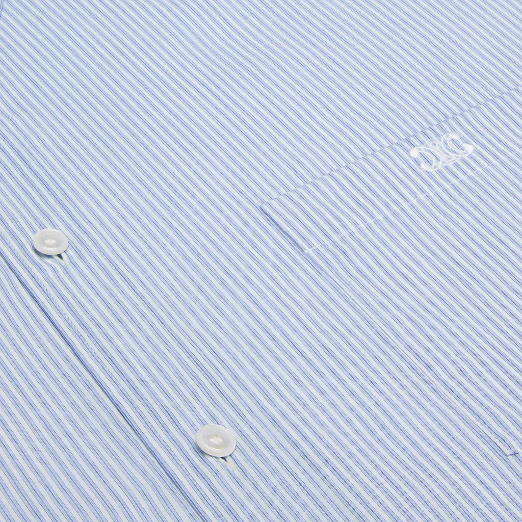 Cropped Shirt In Striped Cotton Linen