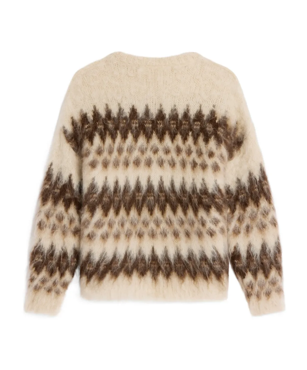 Crew Neck Sweater In Fair Isle Mohair