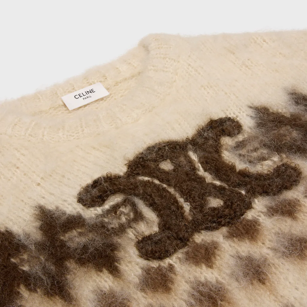 Crew Neck Sweater In Fair Isle Mohair