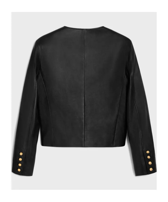 Single-Breasted Leather Jacket