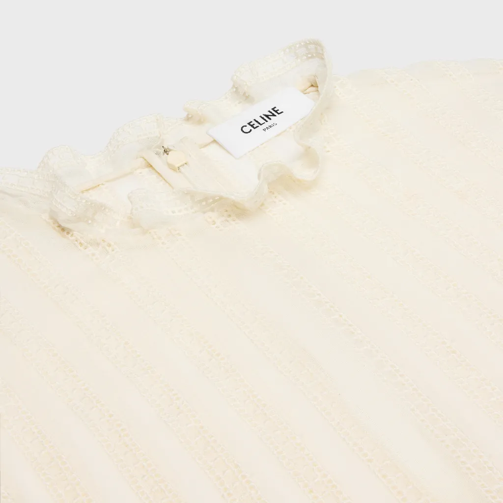 Cropped Blouse In Muslin, Cotton And Wool