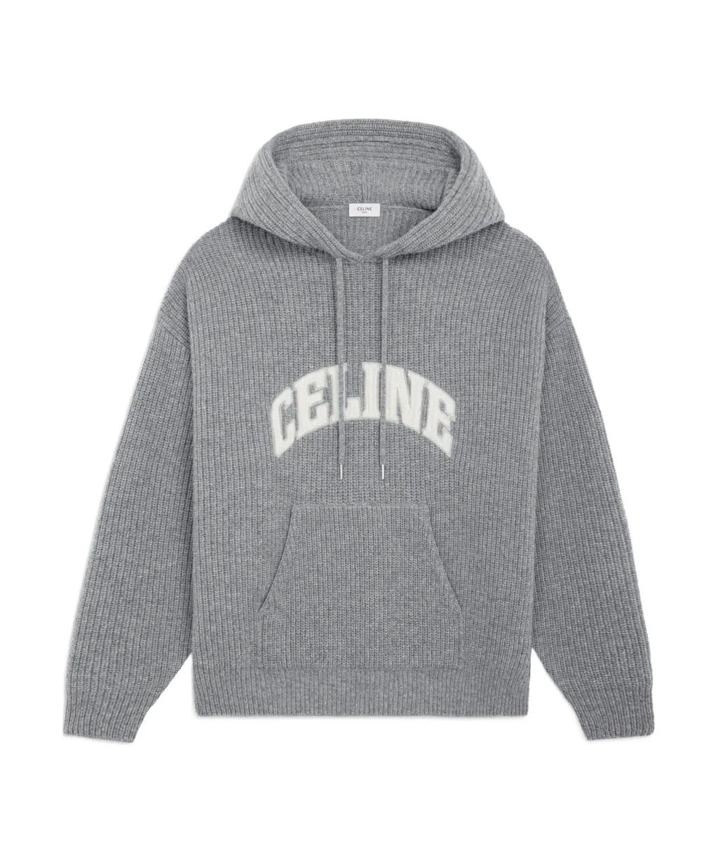 Hooded Sweater In Ribbed Wool