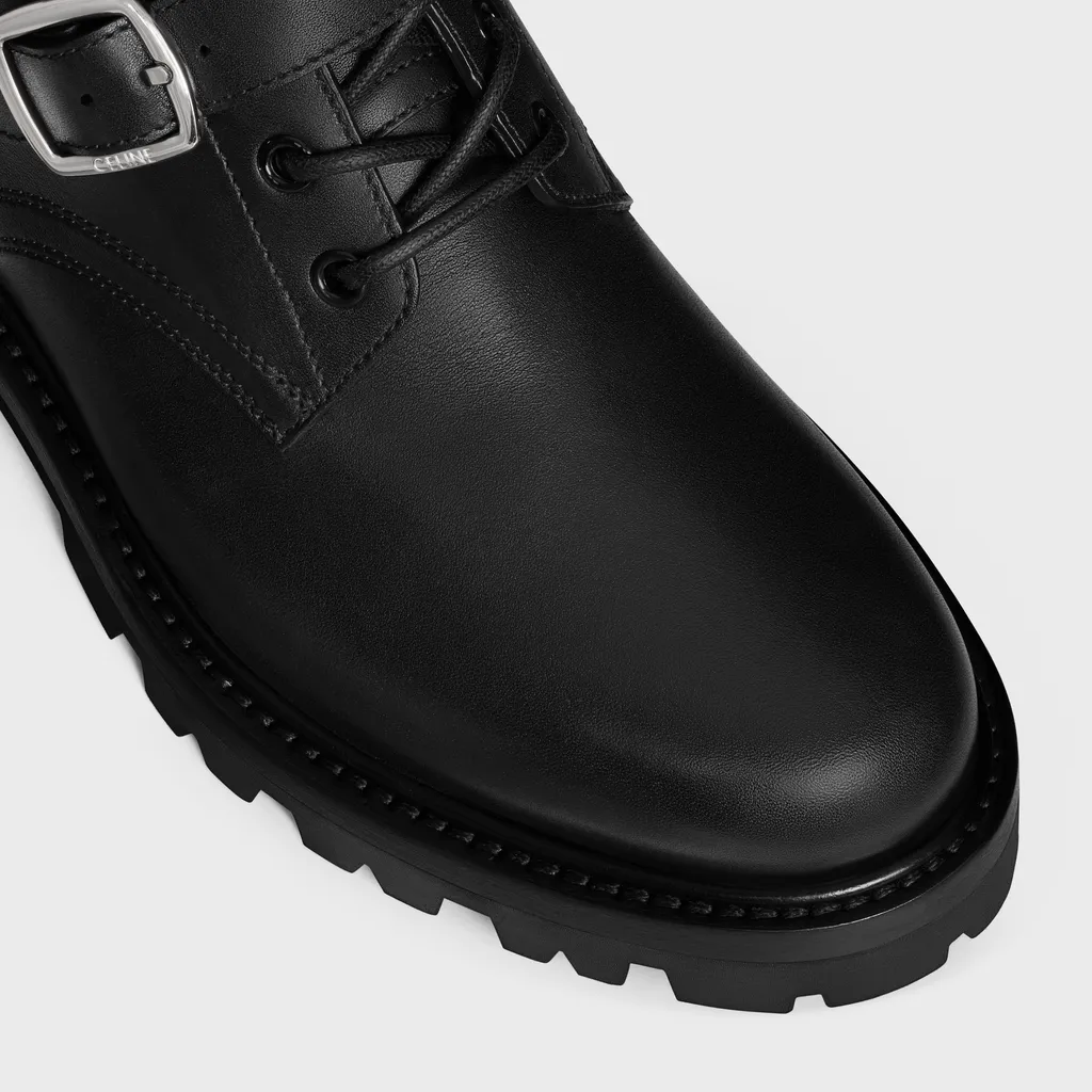Maggie Buckle Zipped Boot In Shiny Bull