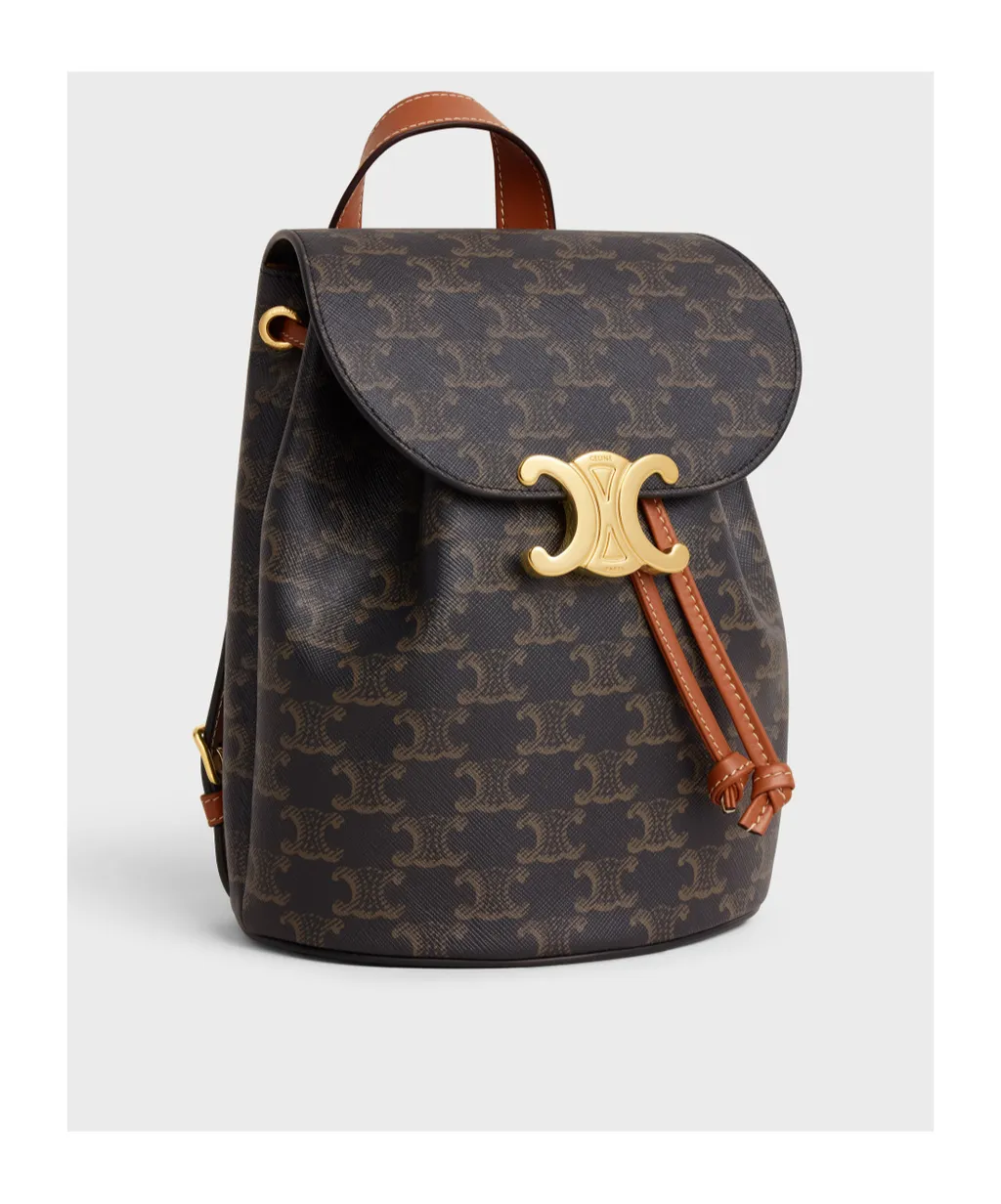 Backpack Celine Bonnie In Triomphe Canvas And Calfskin