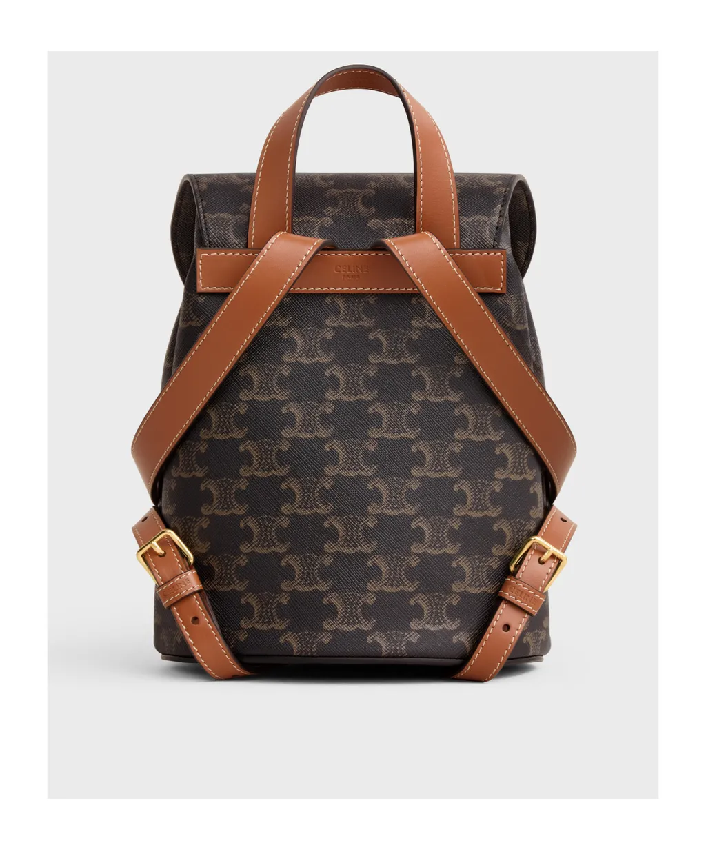 Backpack Celine Bonnie In Triomphe Canvas And Calfskin