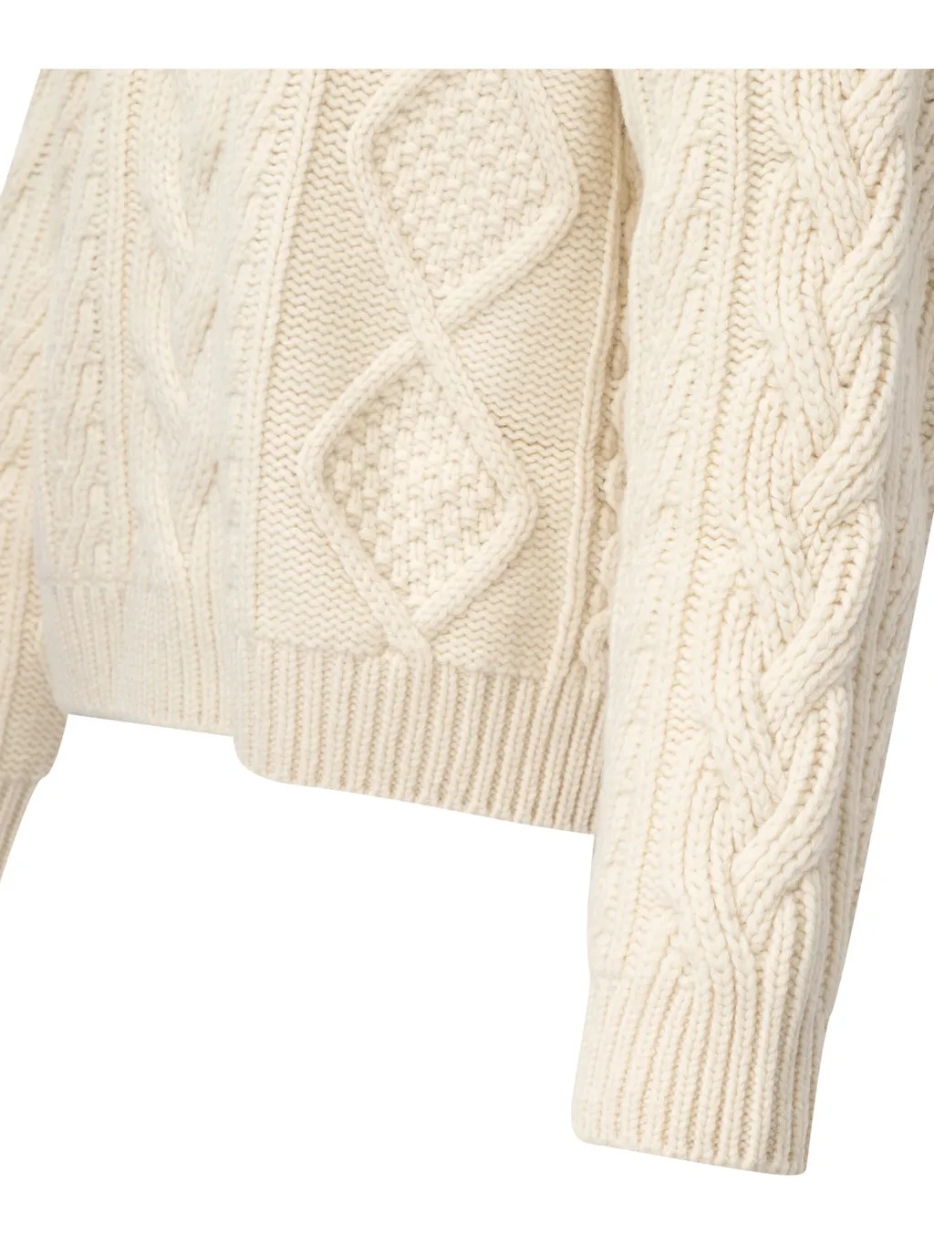 Oversized Crew Neck Sweater In Cashmere Aran