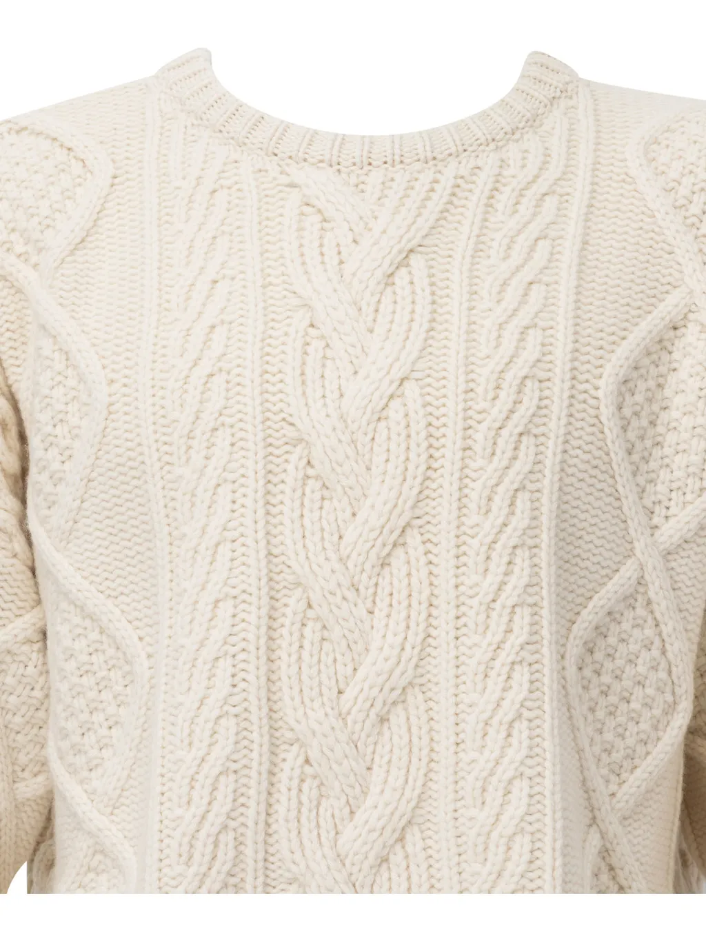 Oversized Crew Neck Sweater In Cashmere Aran