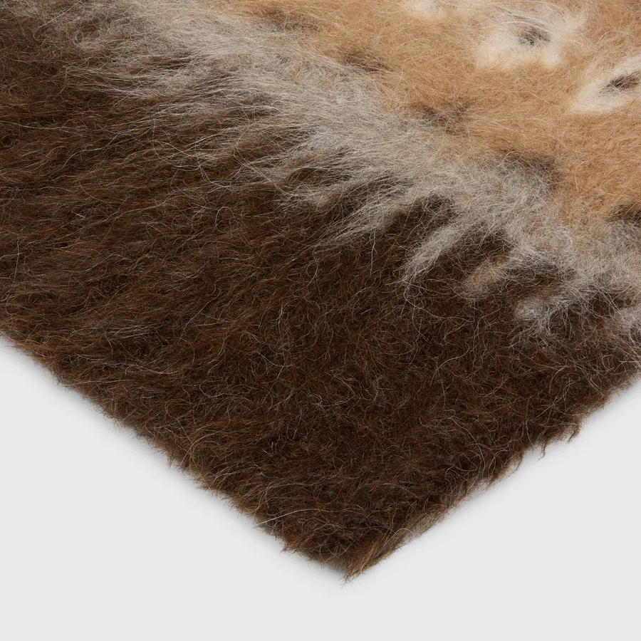 Scarf In Brushed Fair Isle Alpaca Wool