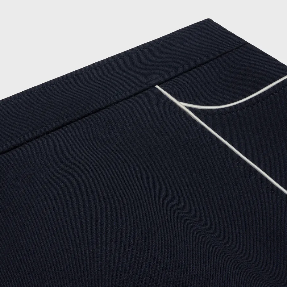 Trapeze Mini Skirt In Gauffered Double Wool