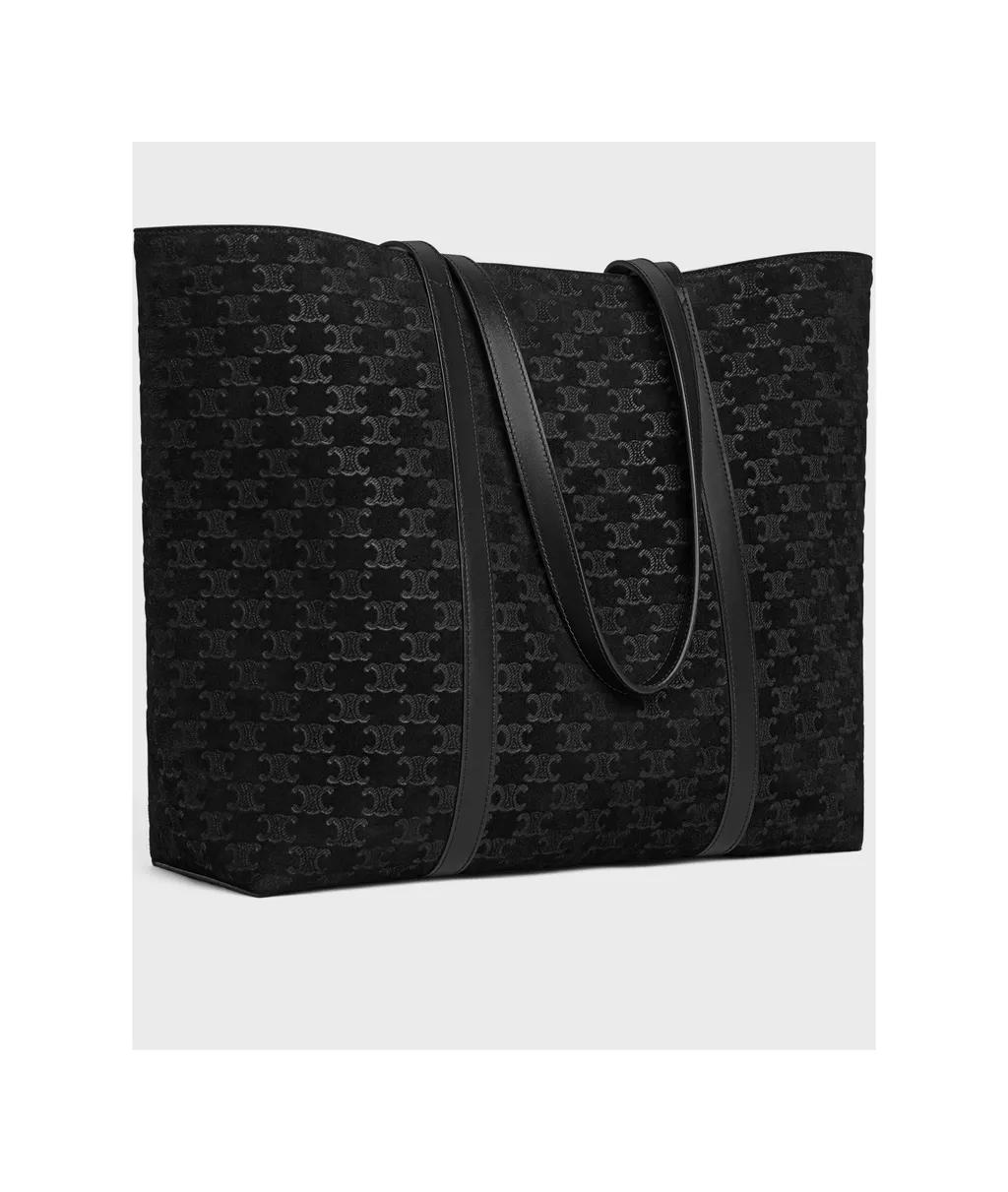 Horizontal Museum Bag In Suede Calfskin With Triomphe Embossed