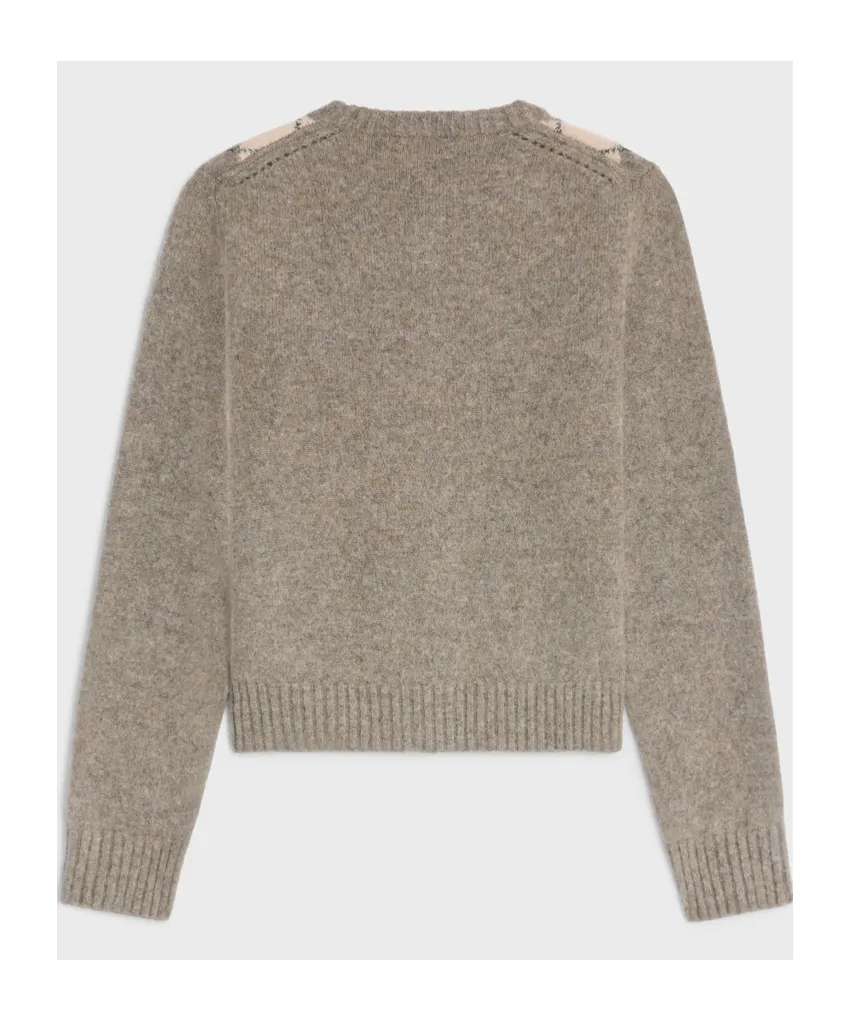 Argyle Alpaca Wool Cardigan