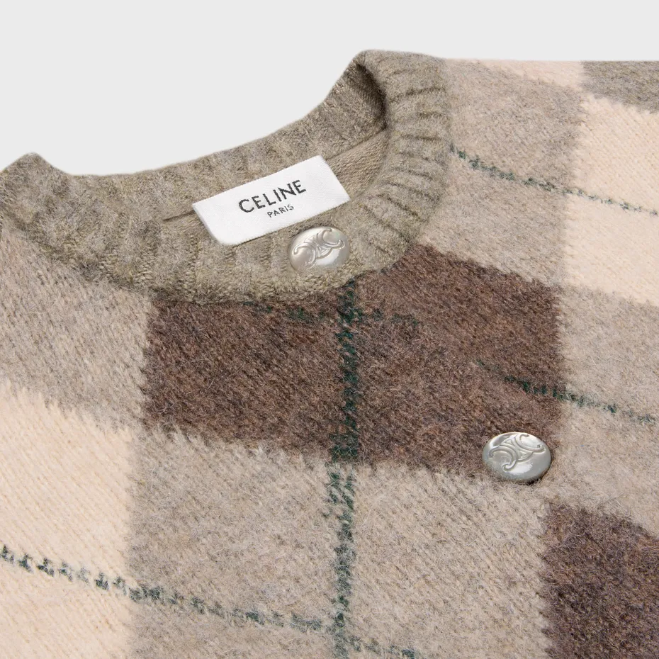 Argyle Alpaca Wool Cardigan