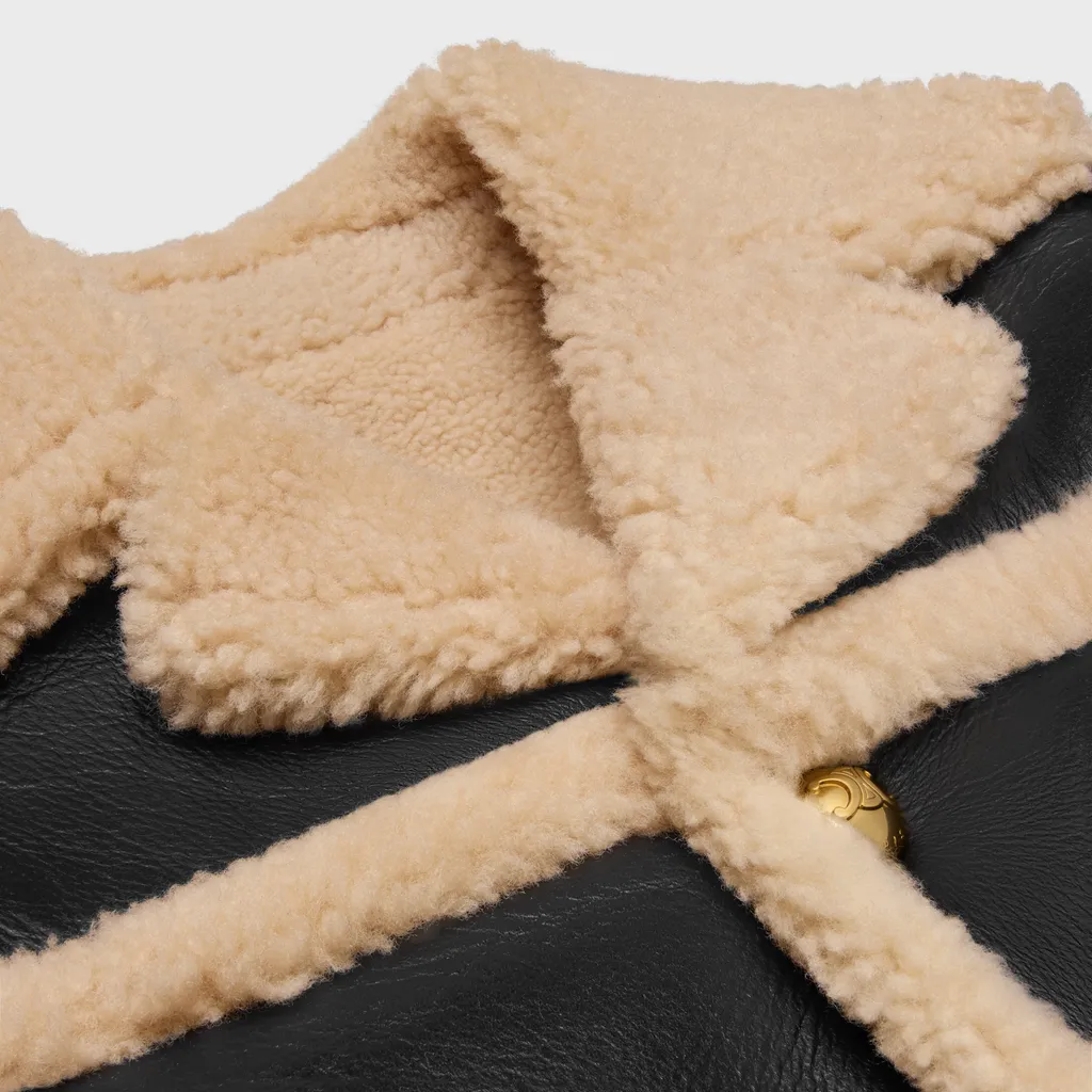 Straight-Cut Blouson Jacket In Curly Lambskin