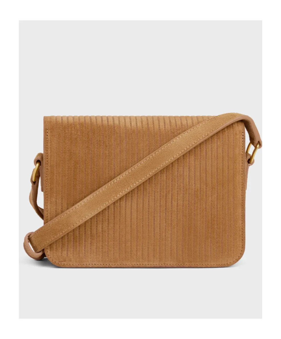 Teen Triomphe Bag In Striped Suede Calfskin