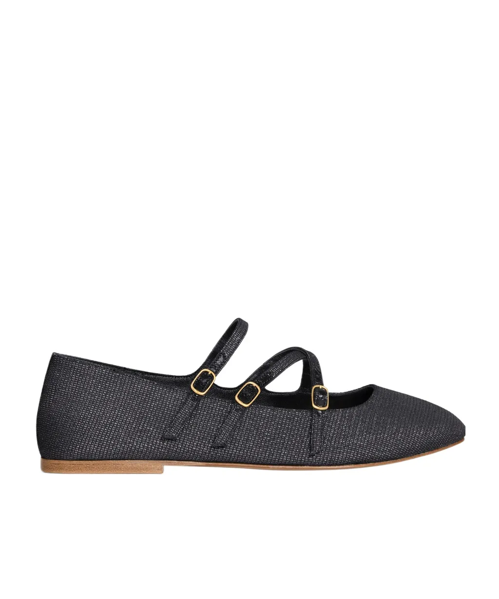 Les Ballerines Criss-Cross Babies Ballerina In Lurex Fabric