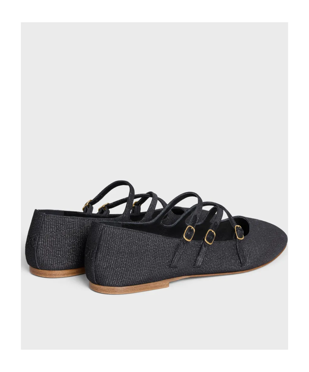 Les Ballerines Criss-Cross Babies Ballerina In Lurex Fabric