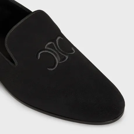 Triomphe Slippers In Suede Calfskin