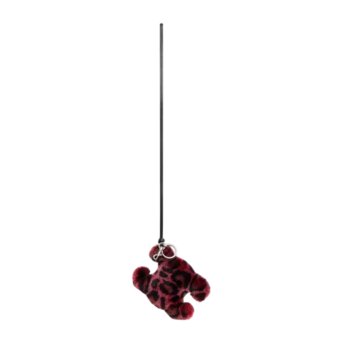 Triomphe Pom-Pom Keyring In Shearling And Calfskin
