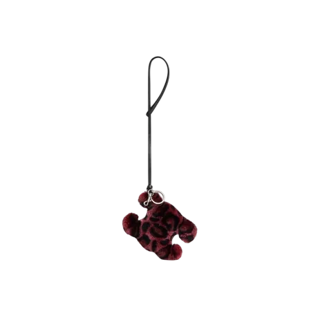 Triomphe Pom-Pom Keyring In Shearling And Calfskin
