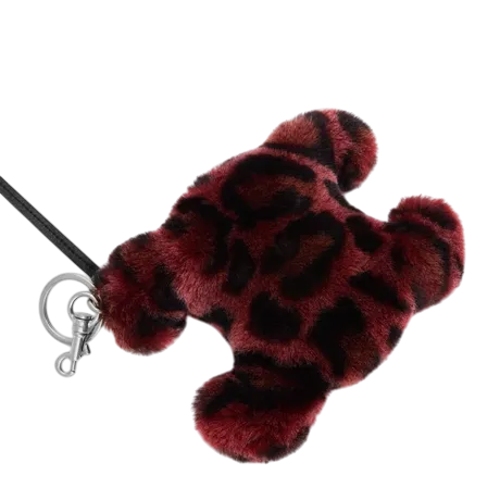Triomphe Pom-Pom Keyring In Shearling And Calfskin