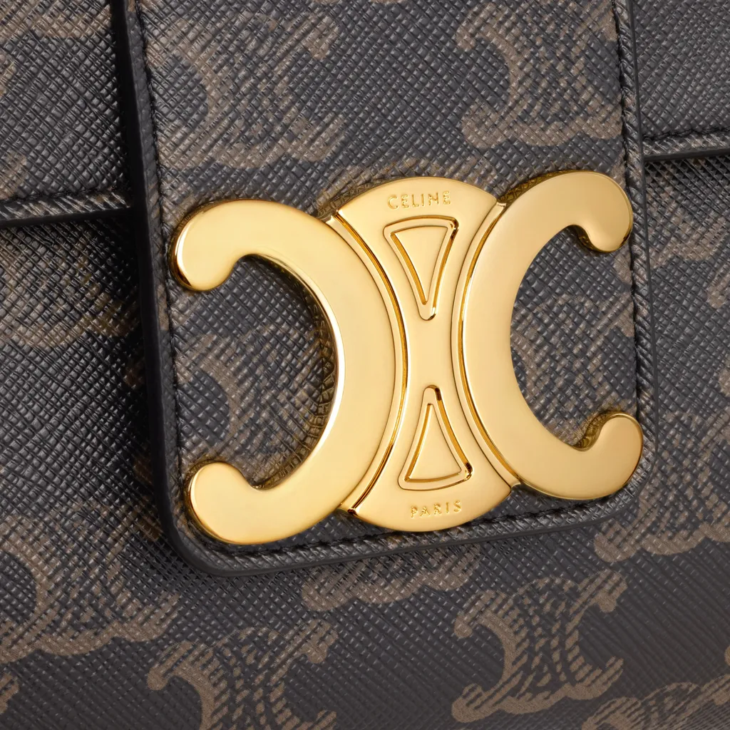 Large Celine Victoire Bag In Triomphe Canvas