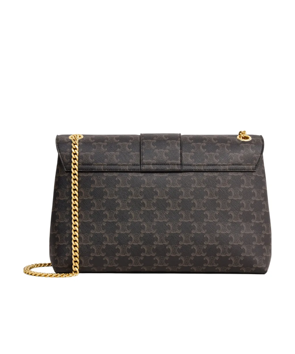 Large Celine Victoire Bag In Triomphe Canvas