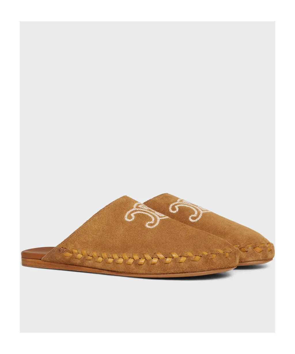 Marlou Triomphe Mule In Suede Calfskin