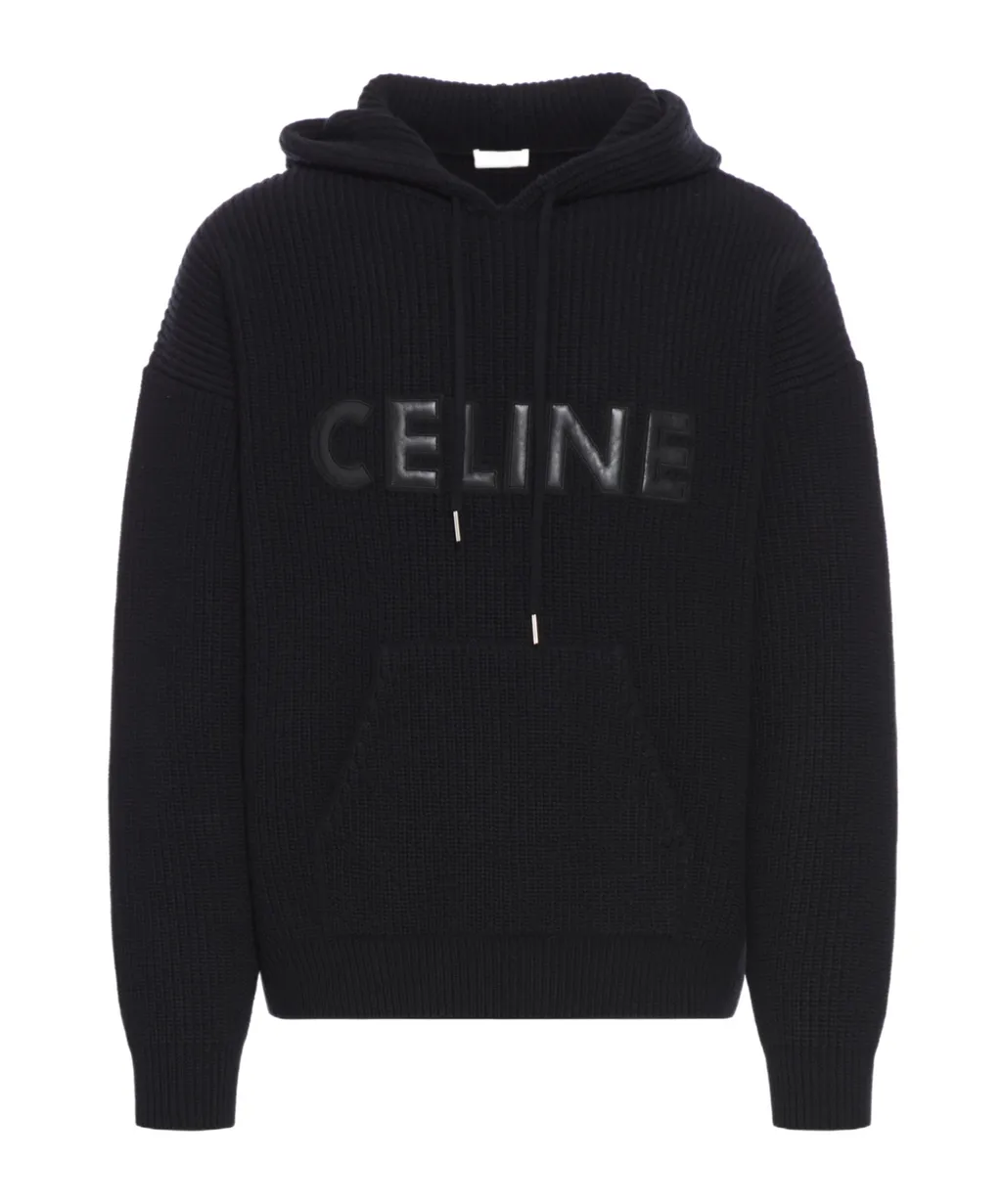 Hooded Sweater In Monochromic Wool
