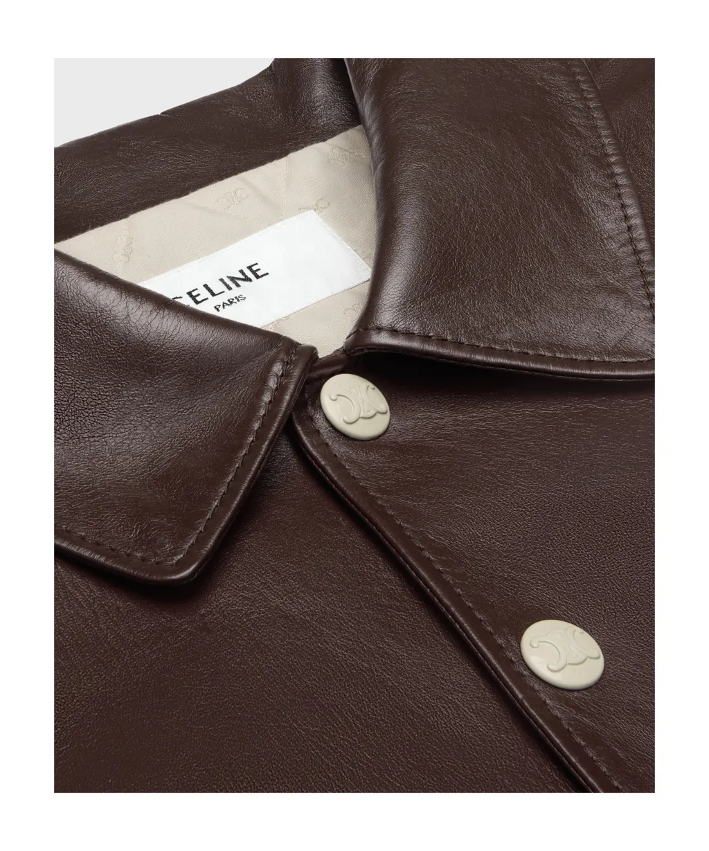 Teddy Jacket With Shirt Collar In Soft Lambskin
