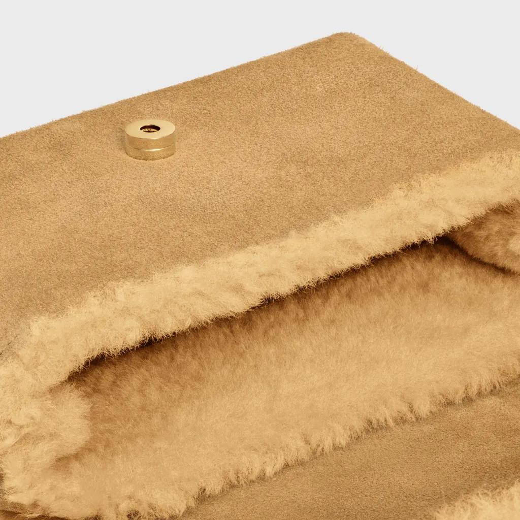 Teen Celine Victoire Bag In Suede Calfskin And Shearling
