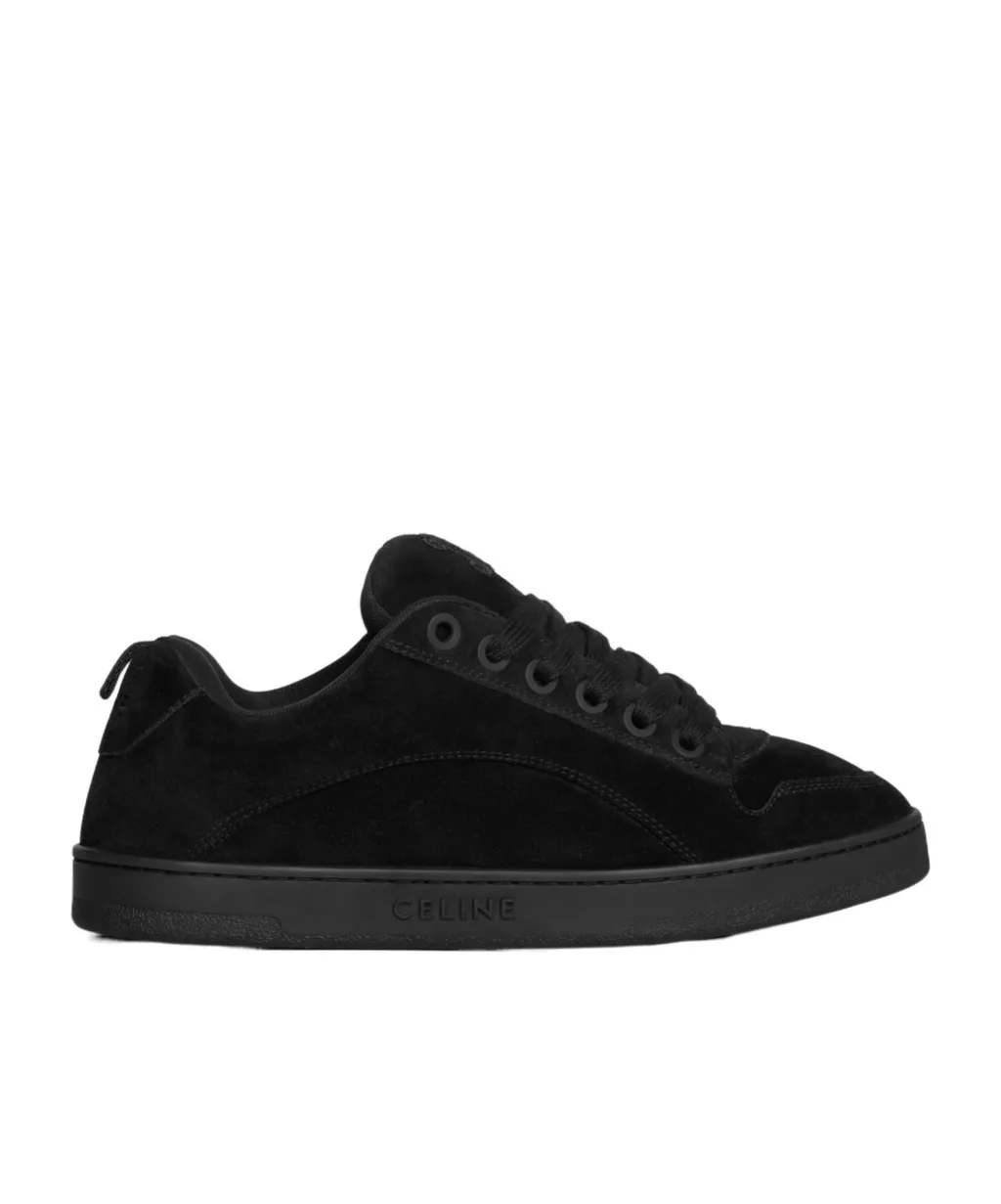 Huntington Low Lace-Up Sneaker In Suede Calfskin And Mesh