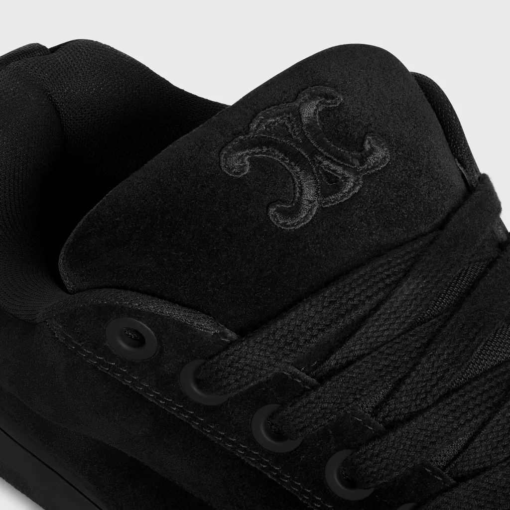 Huntington Low Lace-Up Sneaker In Suede Calfskin And Mesh