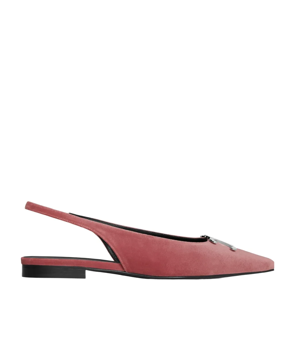 Alma Triomphe Flat Slingback In Velvet