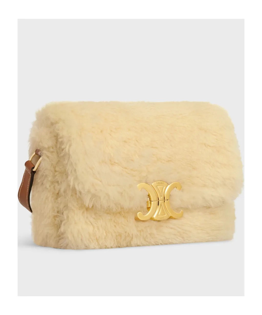 Teen Triomphe Bag In Shearling And Calfskin