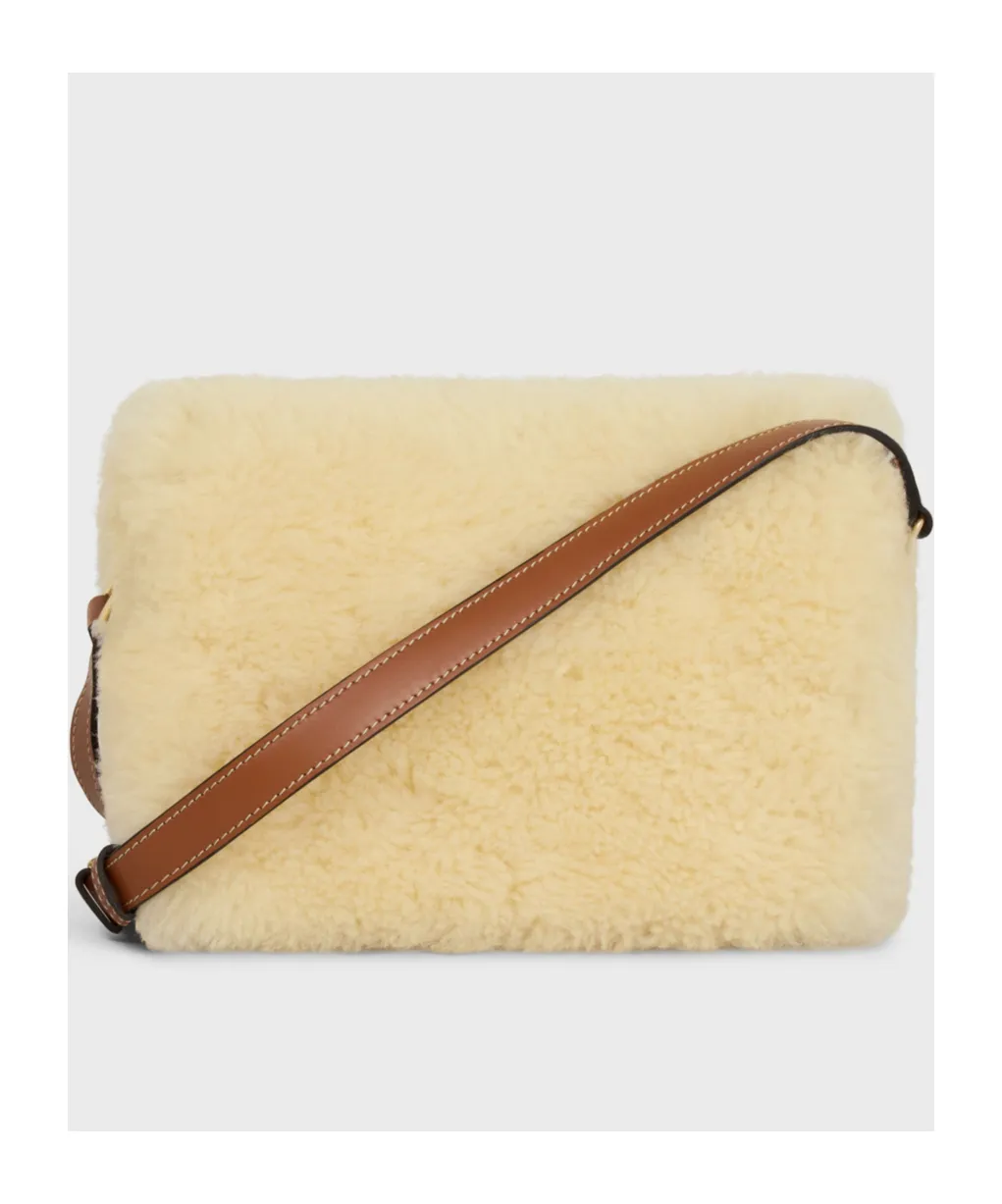 Teen Triomphe Bag In Shearling And Calfskin
